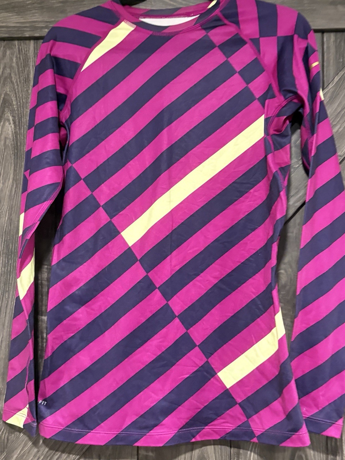 Nike Pro Combat Fitted Compression Long Sleeve Shirt Purple Sz Lg Women’s