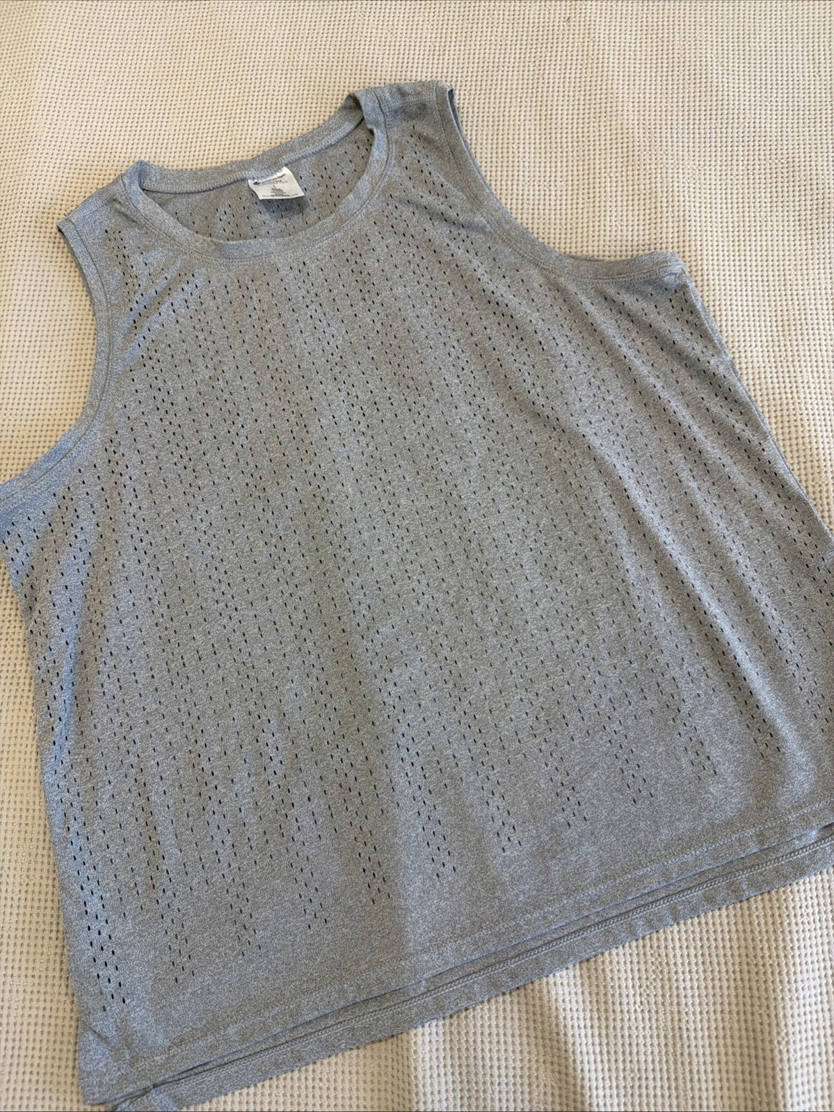 Member’s Mark Everyday Perforated Tank Top Large Gray Heather Athletic