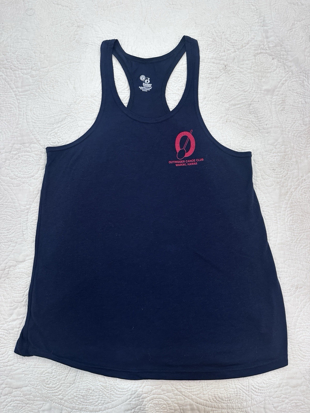 OUTRIGGER CANOE CLUB WAIKIKI NAVY BLUE ATHLETIC TANK SIZE L EUC
