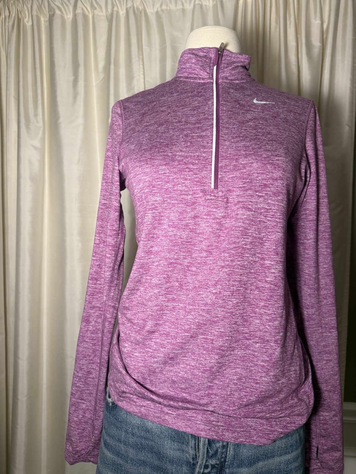 Nike Running Knit Seamless Long Sleeve Half Quarter Zip Top Shirt Dri Fit XS