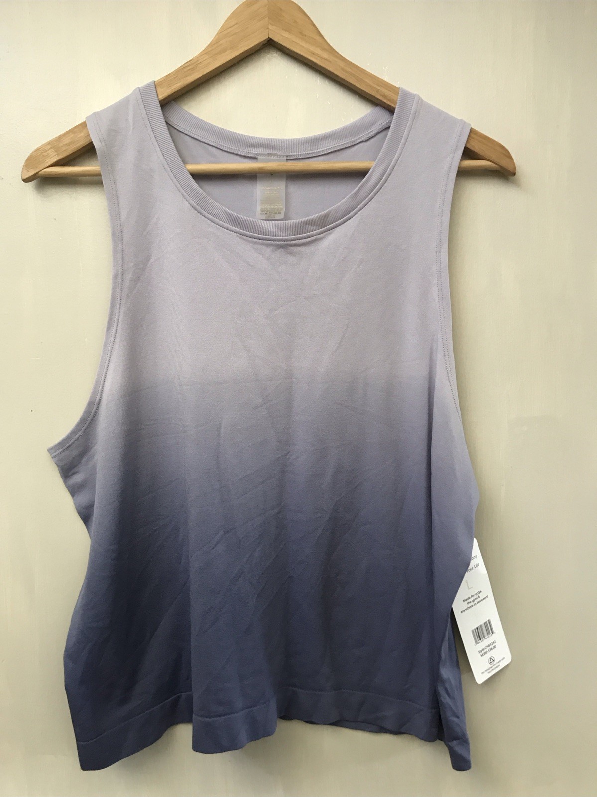 Harmony and Balance Women’s Athletic Tank Sleeveless Purple Ombre Size L NWT