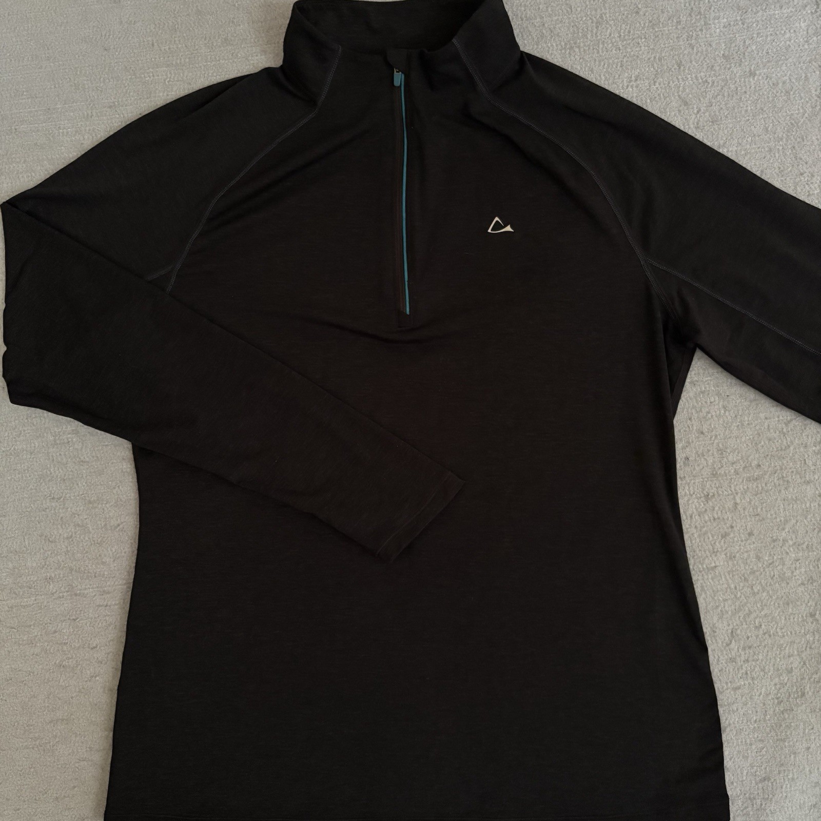 New Paradox Merino Blend Women’s XL 1/4 Zip Base Layer Shirt Black/Blue NWOT