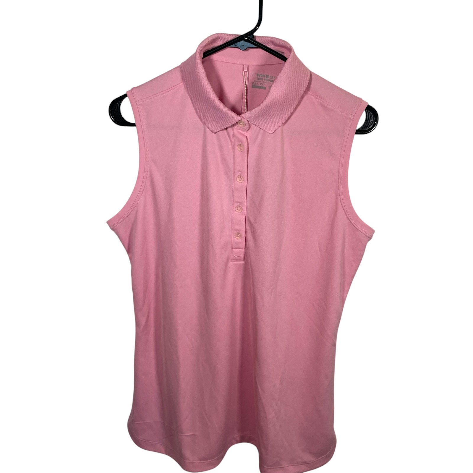 Nike Golf Tour Performance Sleeveless Polo Shirt Womens Large Pink New NWT Flaw
