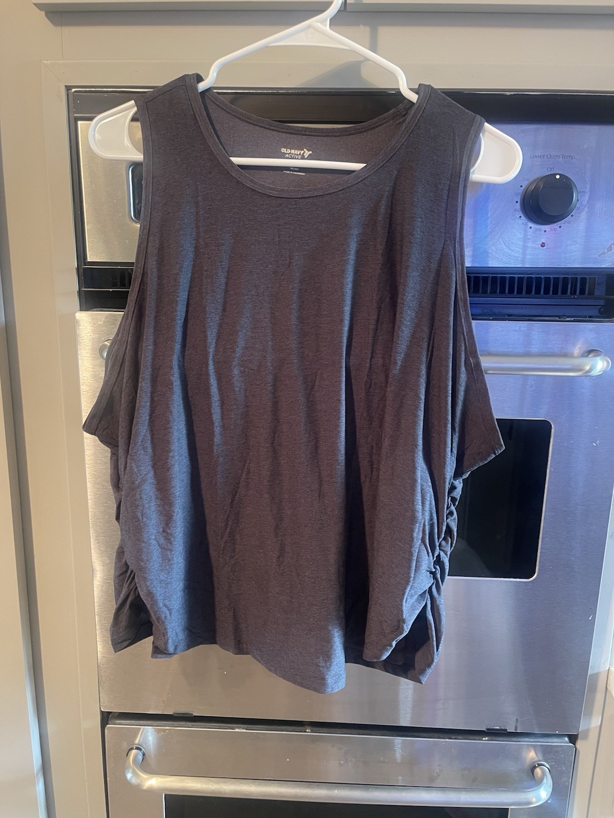 Old Navy CloudMotion Ruched Tank-Heather Grey-Size 3X-NWOT