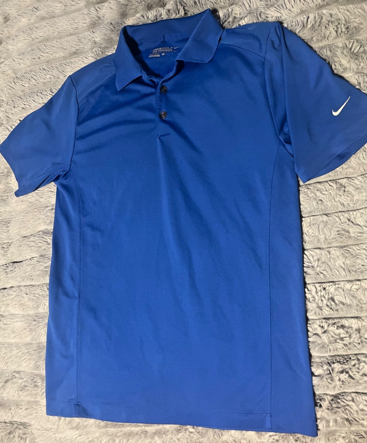 Nike Golf polo shirt Dri-fit Blue SS top Women’s S Embroidered Sleeve Swoosh
