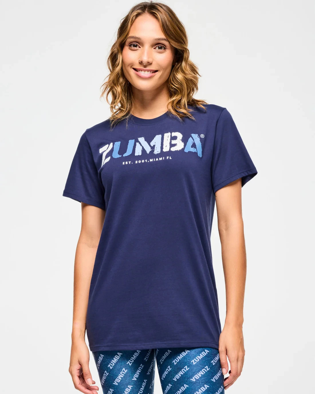 Zumba Blue Jean Crew Neck Unisex Tee – Indigo Blue ~ XS/S M/L XL/XXL ~ New!