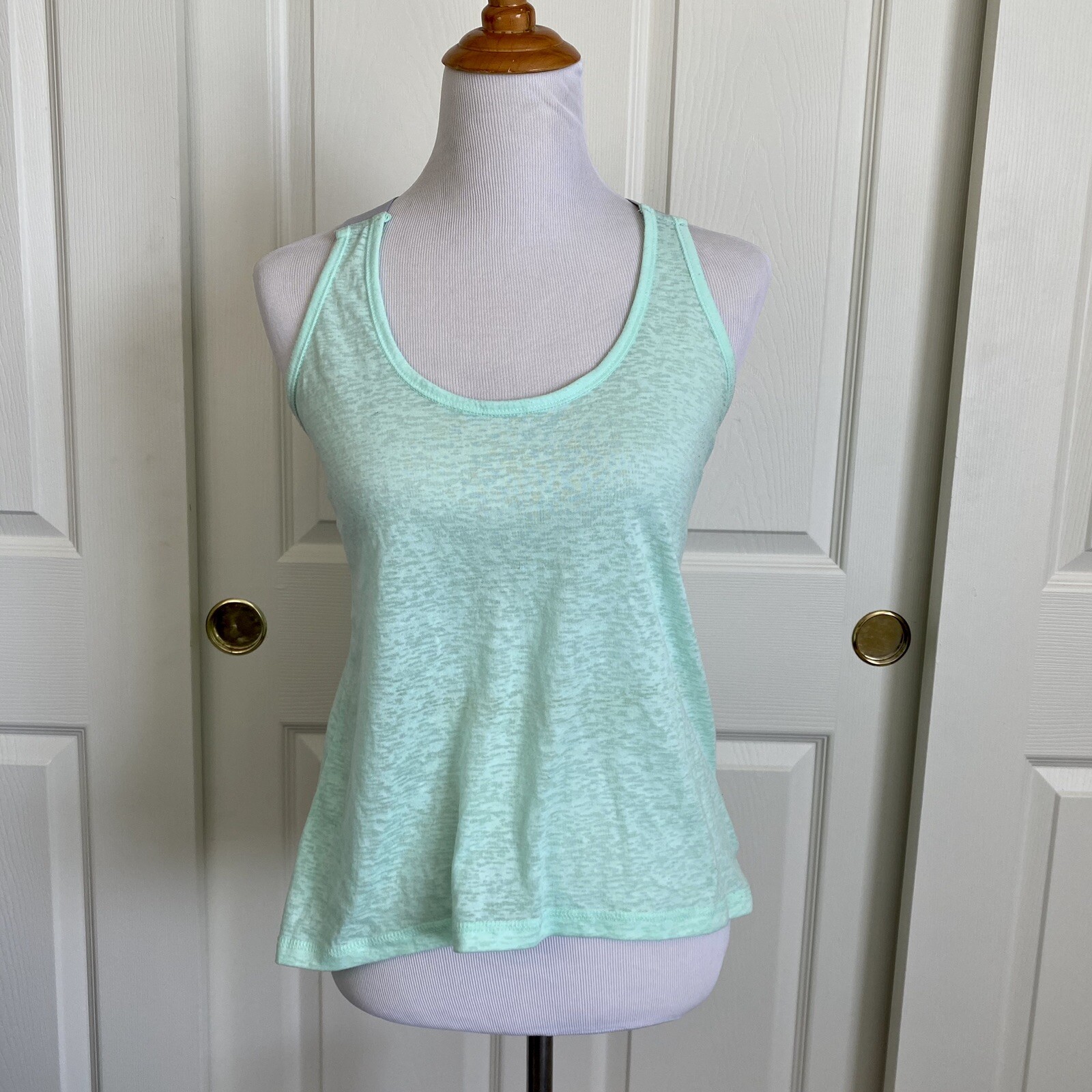 Old Navy Active Mint Green Burnout Racerback Workout Tank Top Semi-Fitted S