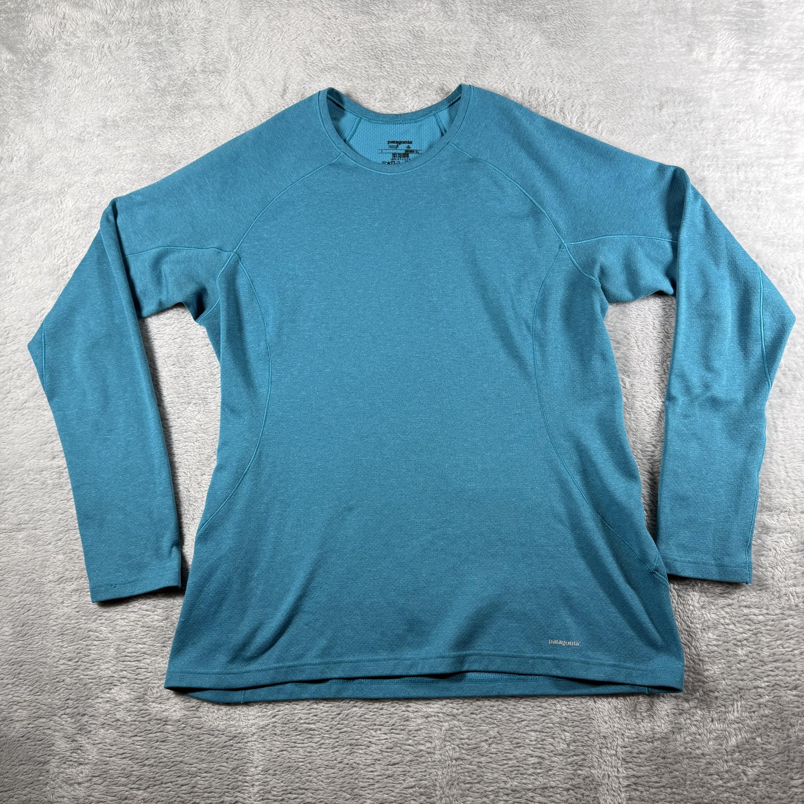 Patagonia Shirt Womens Large Blue Capilene 3 Midweight Base Layer Outdoor Top