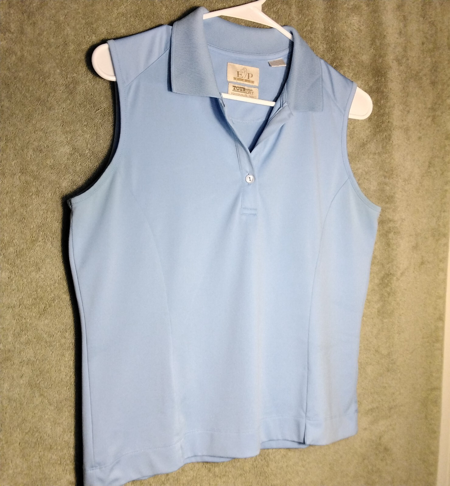 EP Pro Tour Dry Golf Polo Shirt Womens Size M Blue Sky Sleeveless Pullover Top