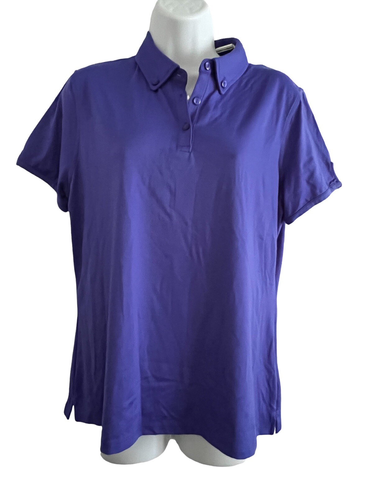 Fairway & Greene Shirt Women’s Large Sophia Short Slv Button Down Purple C32103