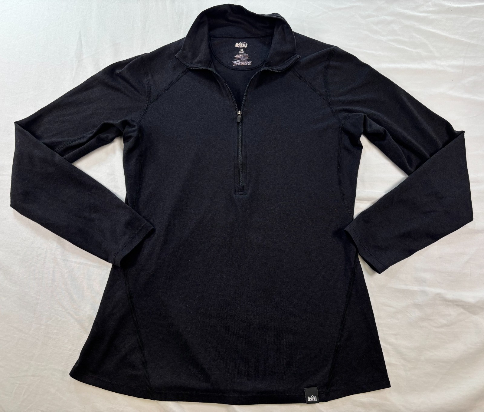 REI Quarter Zip Pullover Womens Sz Medium Lightweight Black Running
