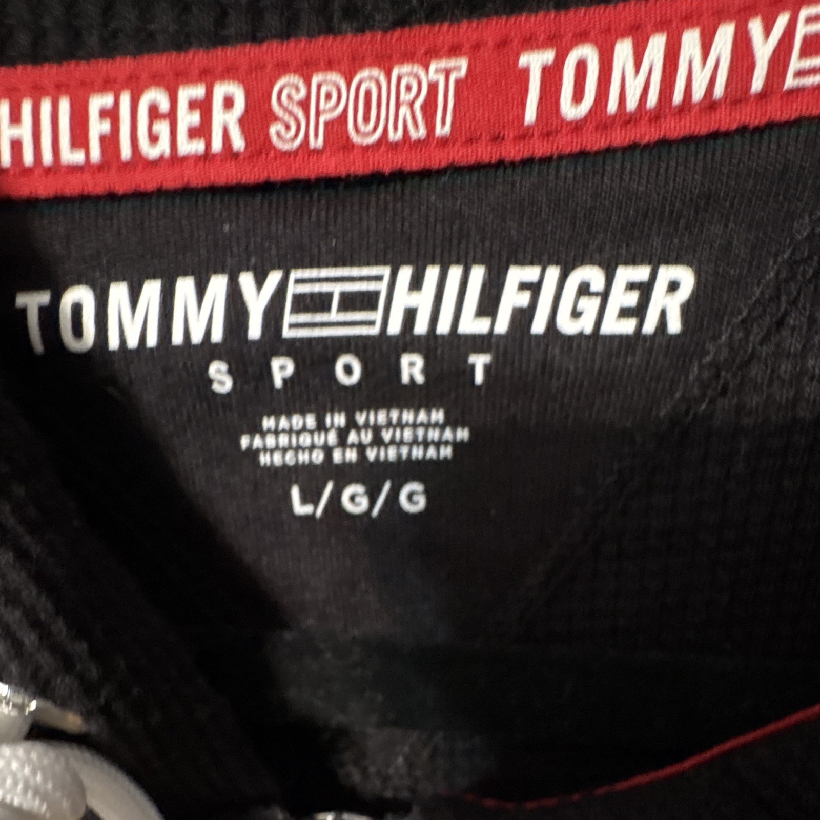 Tommy Hilfiger Sport Women’s Black Fleece Full Zip Hoodie w/ Hood Pockets Size L