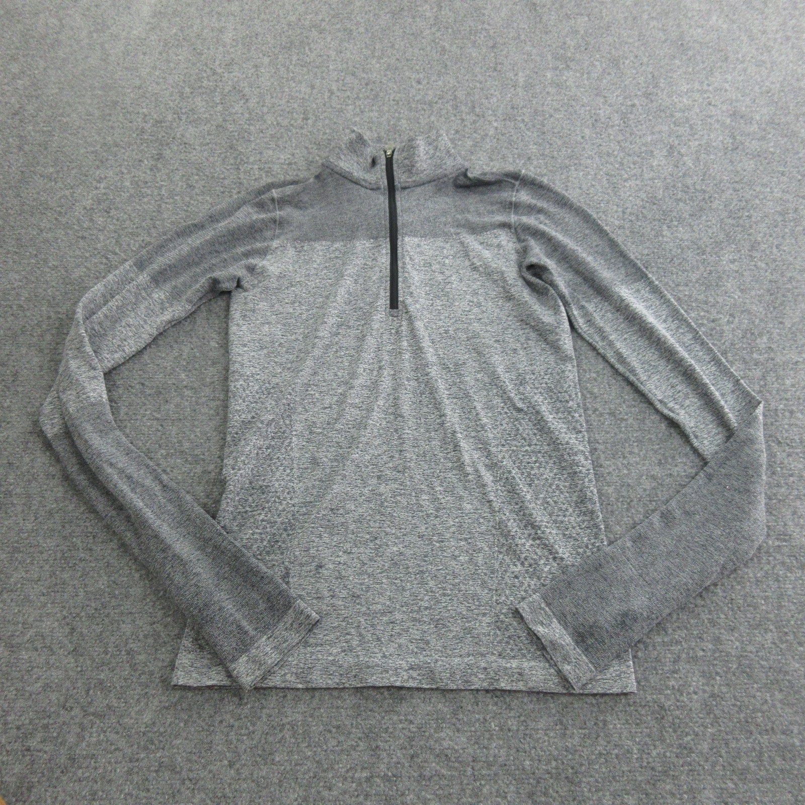 Nike Running Shirt Womens Small Gray 1/4 Zip Long Sleeve Athletic Top Workout
