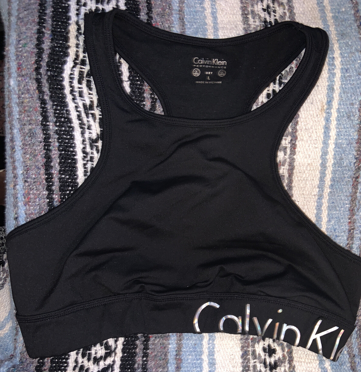 Calvin Klein Performance Black Bra Workout Top Womens Sz L