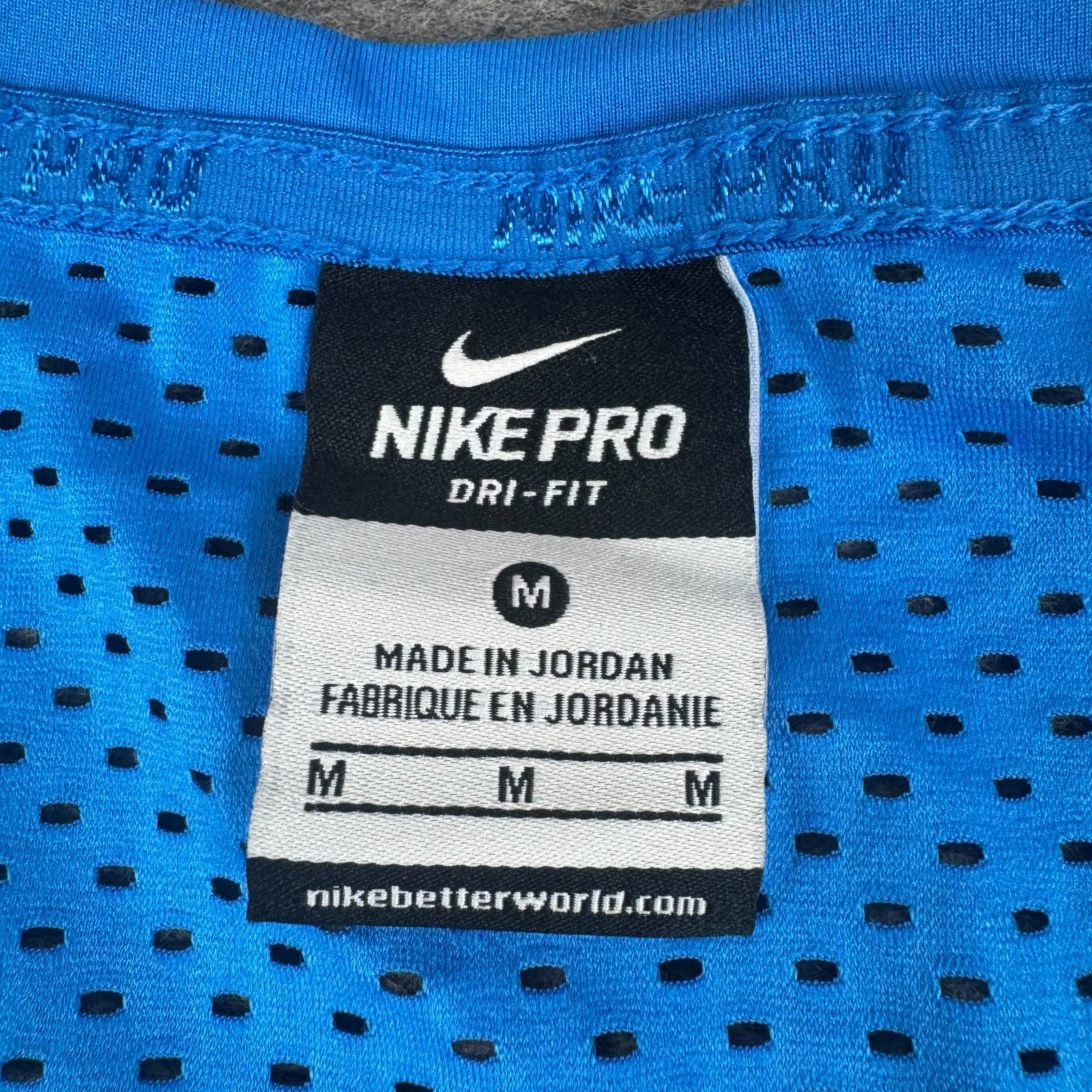 Nike Pro Dri Fit Hypercool Training Running Top Shirt Mesh Blue Womens Medium M