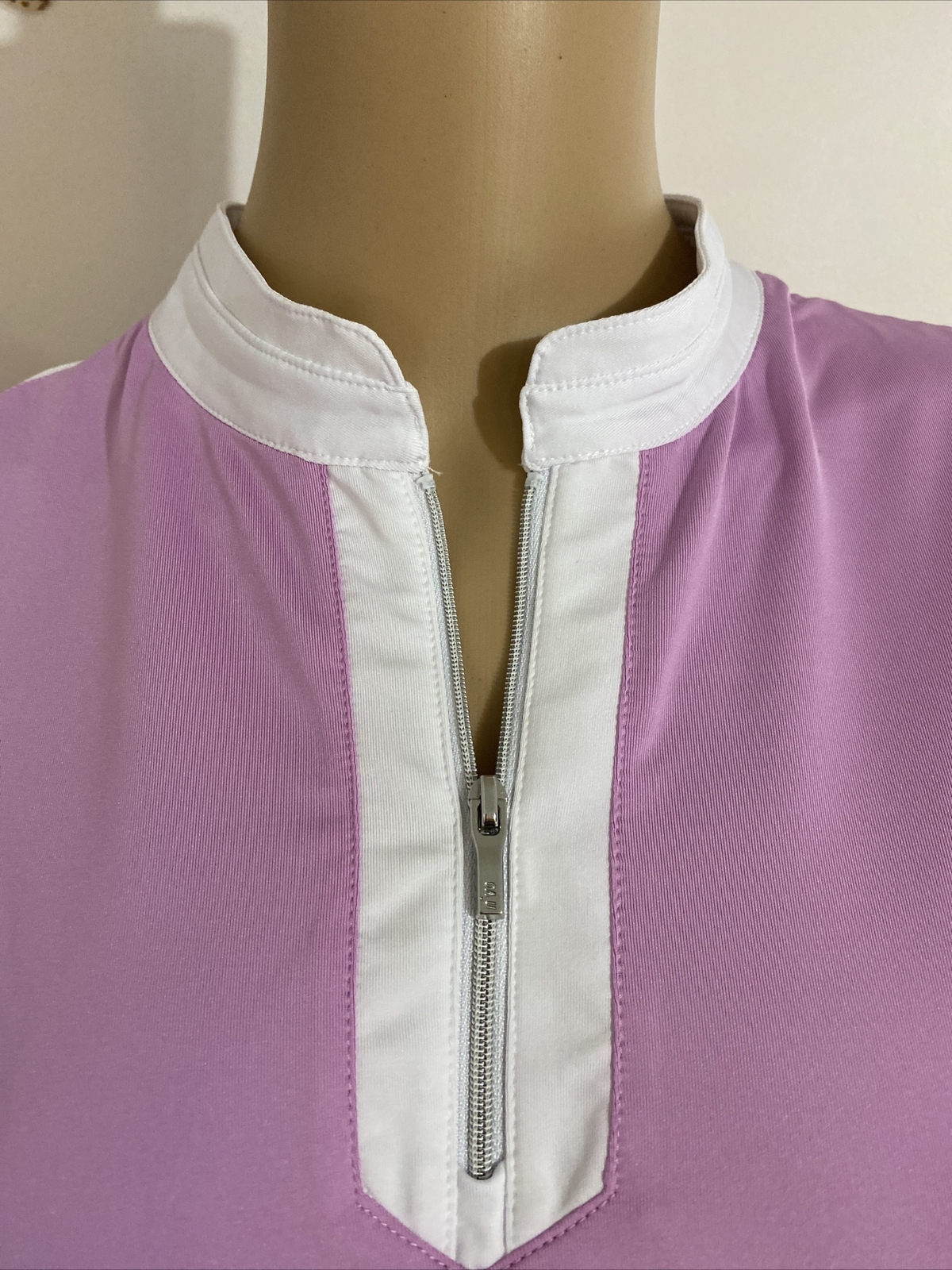 NIVO Performance Sleeveless Zip Placket Mock Neck Top Size XL Violet Women’s