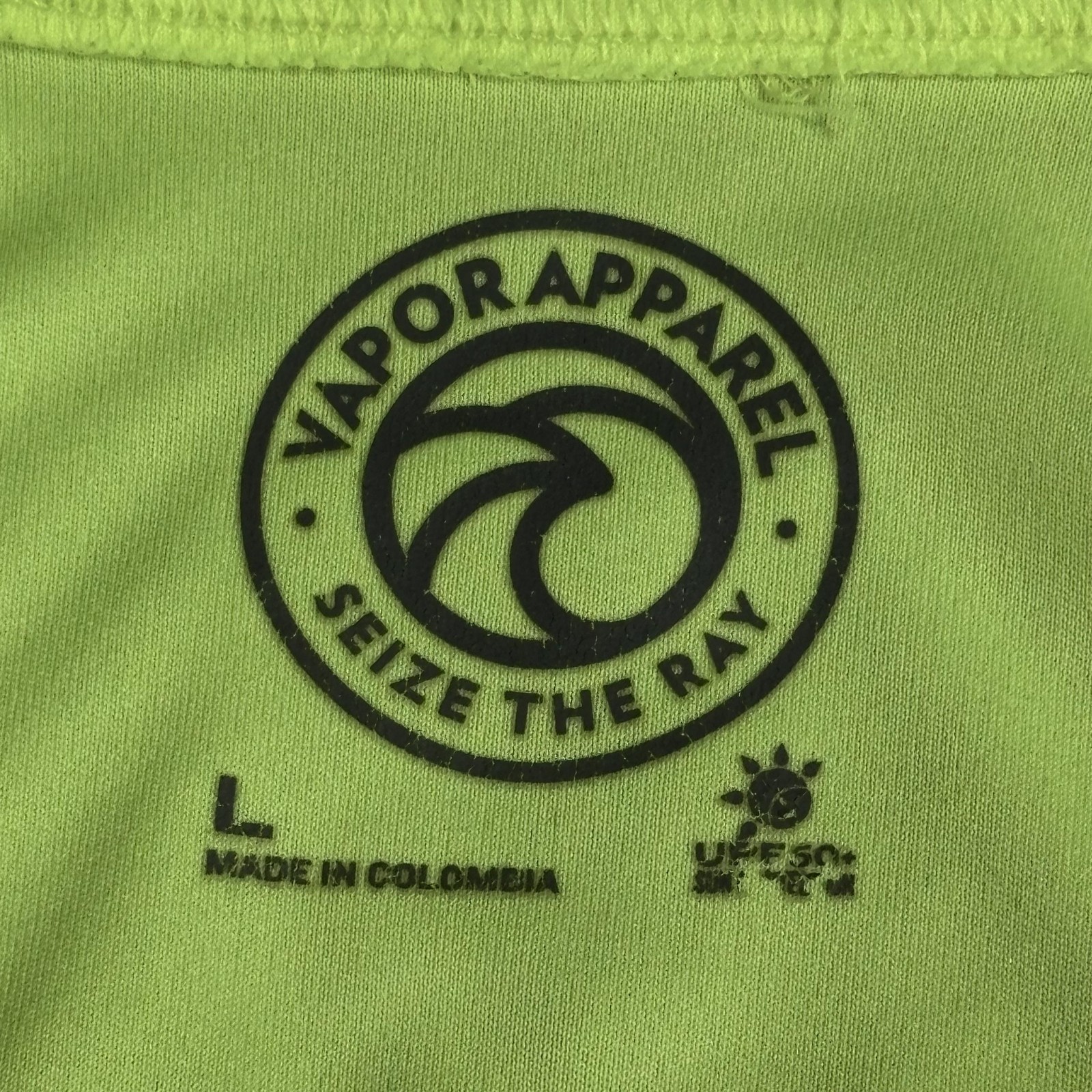 Vapor Apparel Shirt Womens Large Neon Yellow Long Sleeve UPF 50+ Sun Outdoor