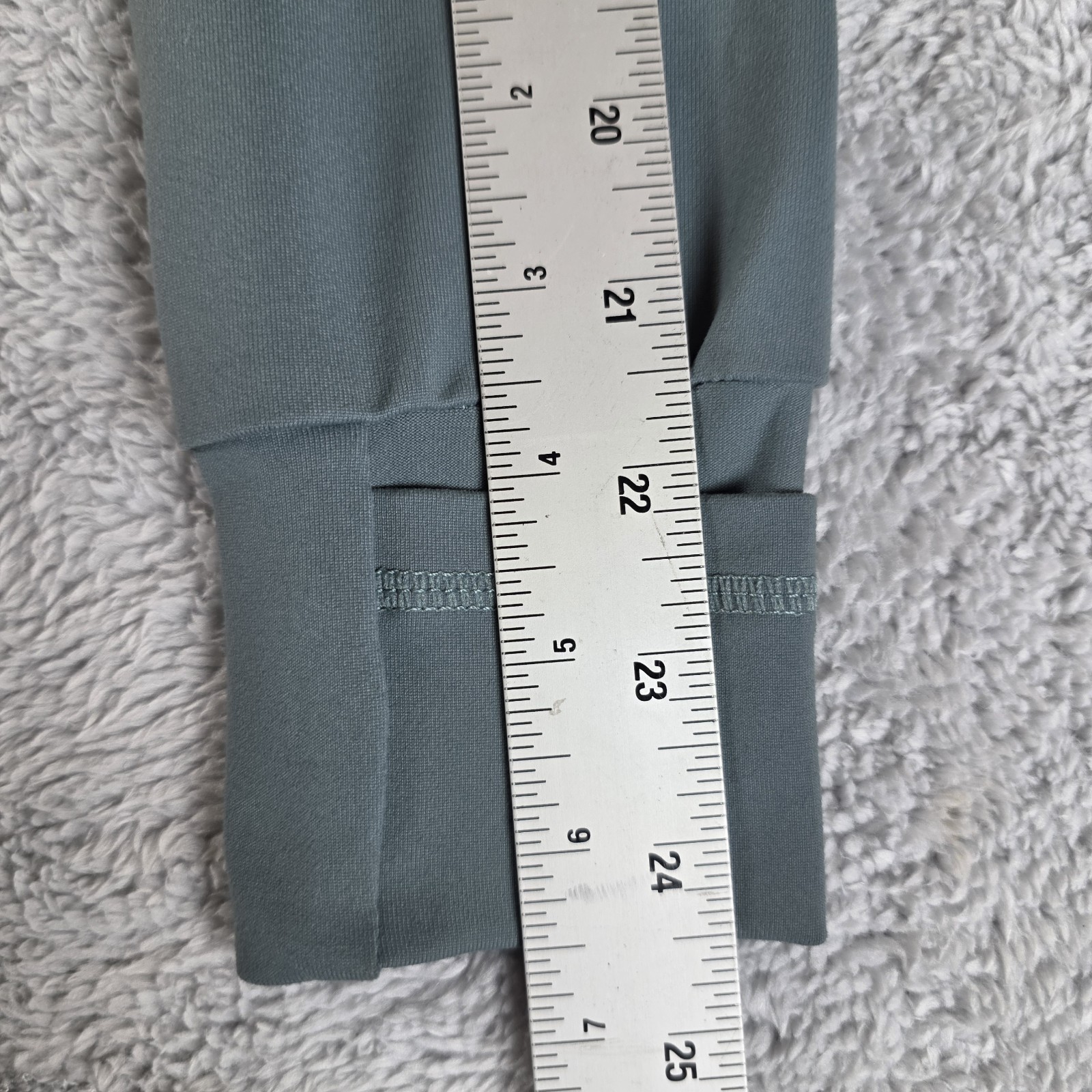 Lululemon Define Jacket Grey Eucalyptus Nulu Full Zip Green Grey Sz 6 16″P2P