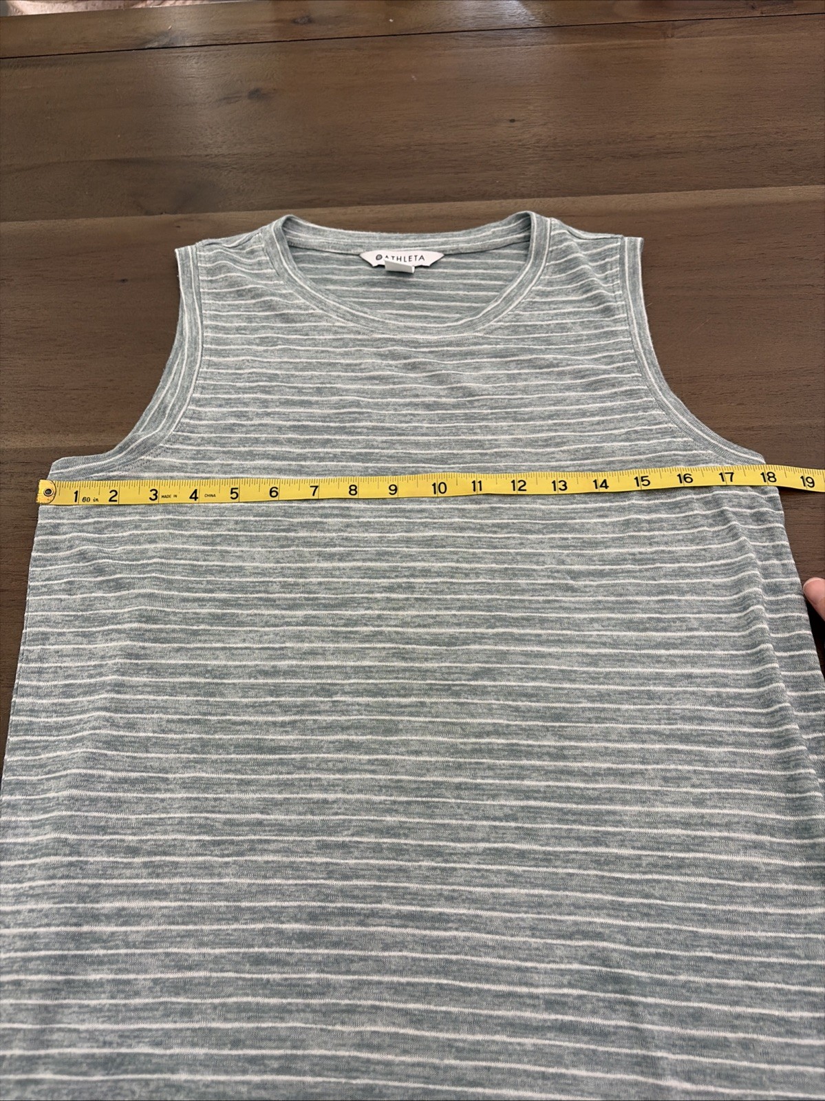 Athleta Pullover Breezy Tank Top-Medium-sage Green With White Stripes-stretch