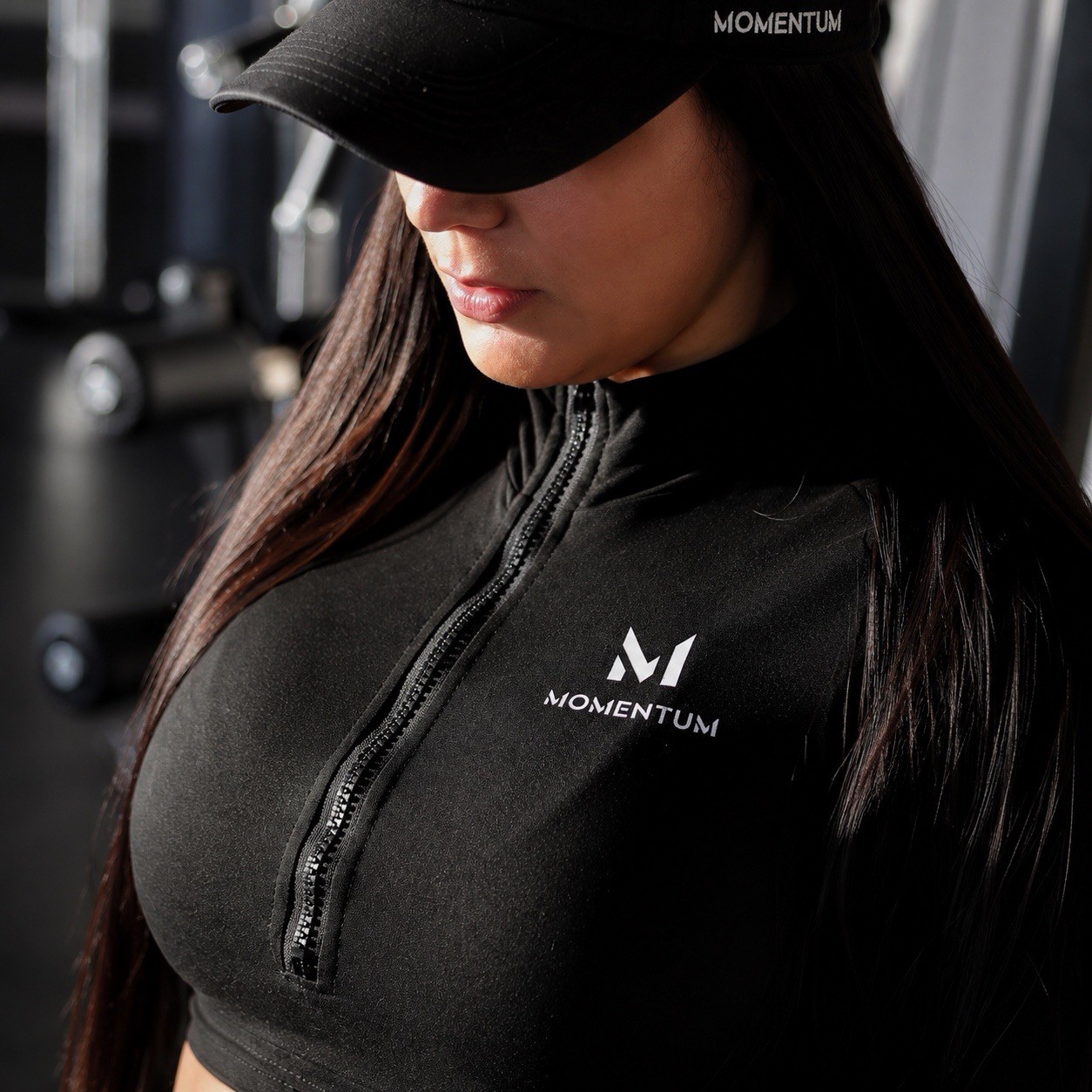 Momentum Women’s Seamless Long Sleeve Half Zip Crop Top