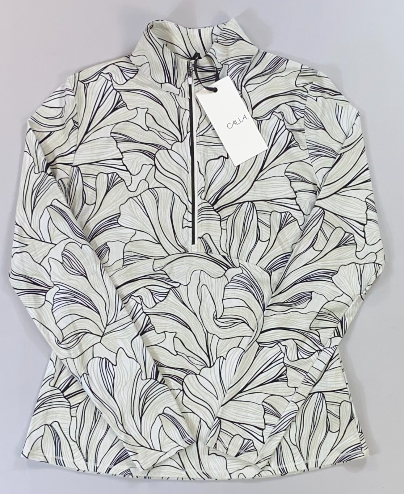 Women’s Calia Powermove UV Quarter Zip Long Sleeve Gingko Cloud Golf Shirt