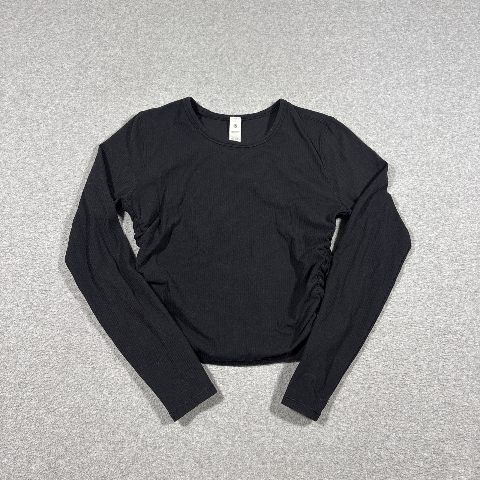 Lululemon Sz 4 Black All It Takes Ribbed Nulu Long-Sleeve Shirt Ribbed