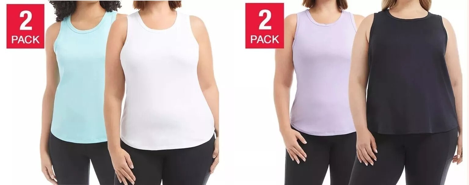 NWT Danskin Women’s 2 Pack Moisture Wicking Airbrush Tank multiple sizes avail.