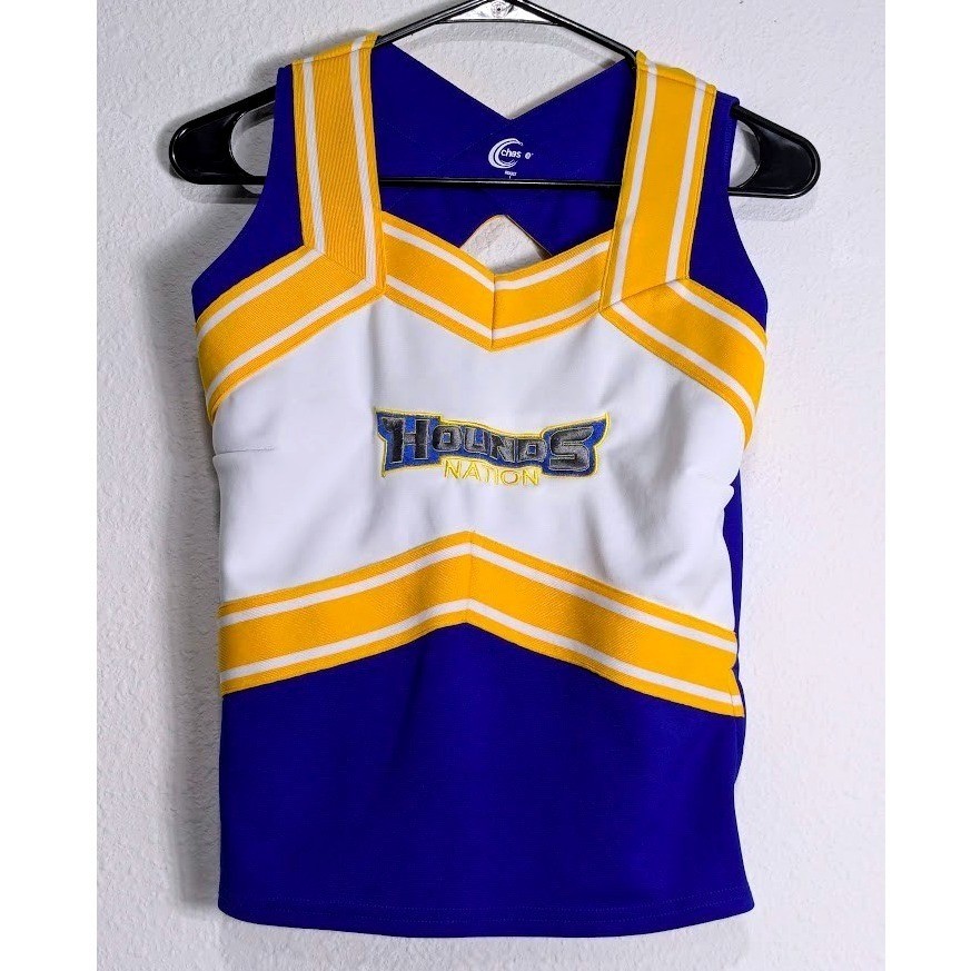 Chasse Adult Large Cheer Top Blue Yellow Hounds Nation Uniform Costume