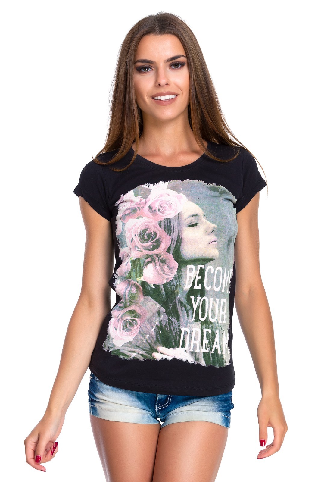 UK Womens Graphic Tee Short Sleeves Crew Neck T-Shirt Casual Ladies Blouse FB301