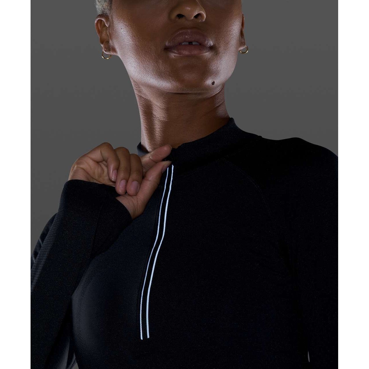Lululemon Swiftly Tech 1/2 Zip 2.0 Cool Black Graphite Grey Women Size 10