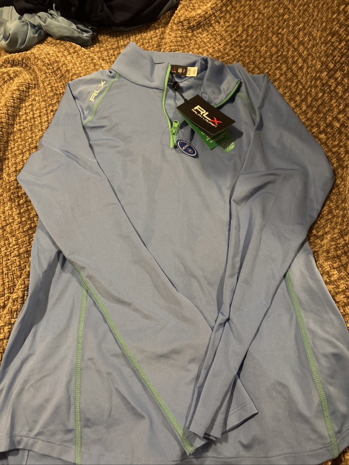 RLX Ralph Lauren Golf Performance Pullover Blue Half-Zip Sz S NWT