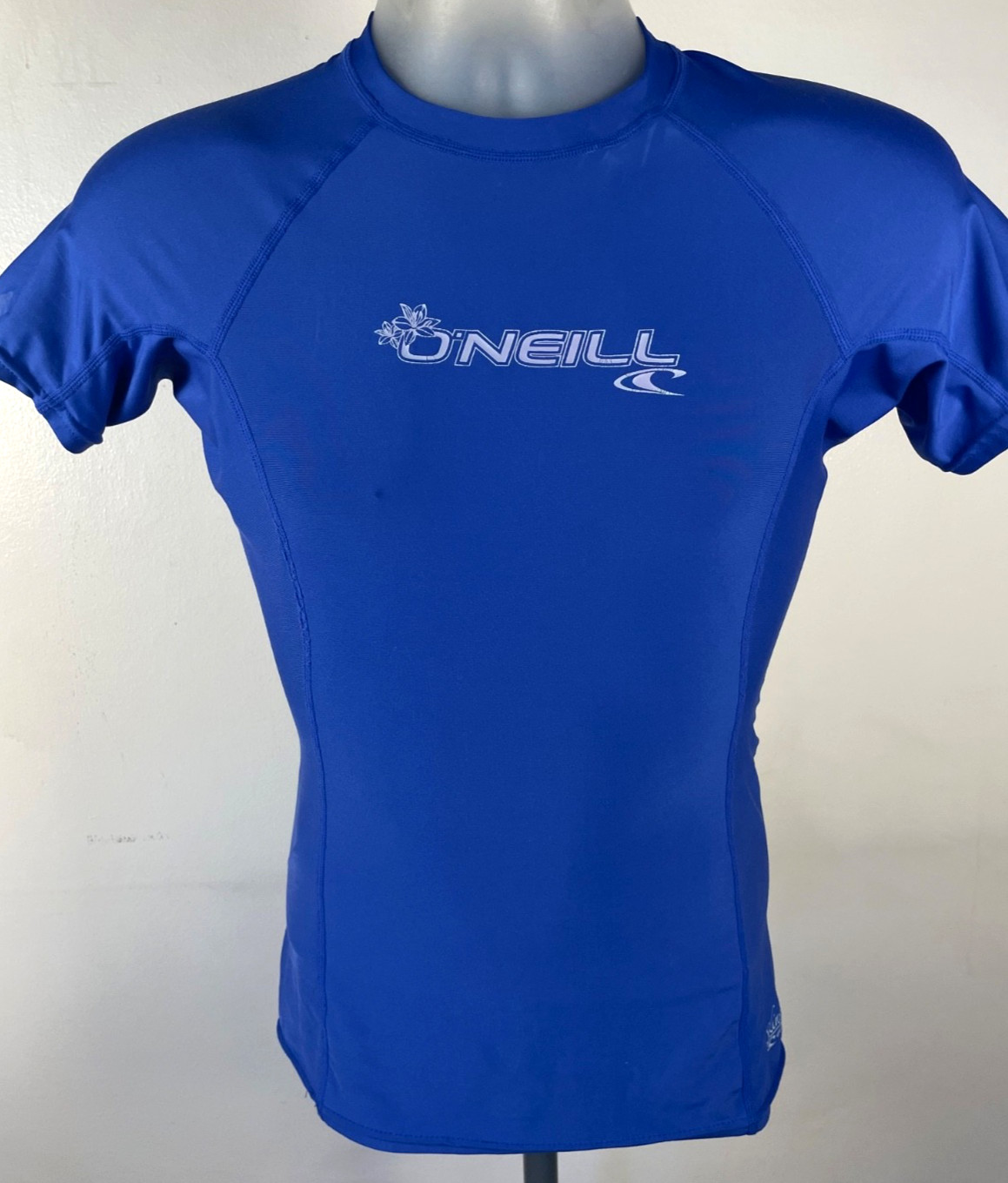 O’Neill Women’s Large Royal Blue Skins Rash Guard Swim Top Long Sleeve READ Flaw