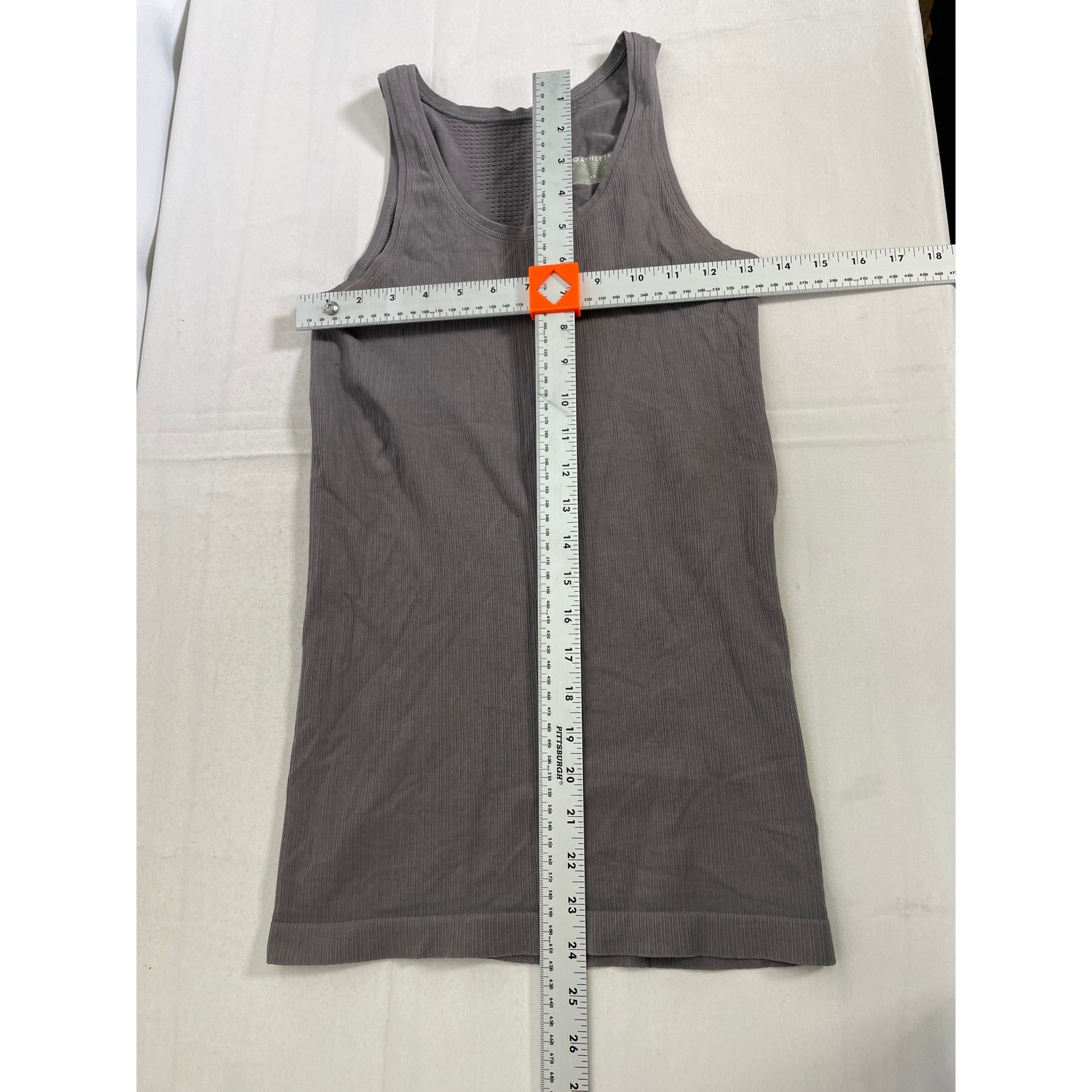 Athleta Ribbed Knit Athletic Workout Racerback Gray Tank Top Women’s XS