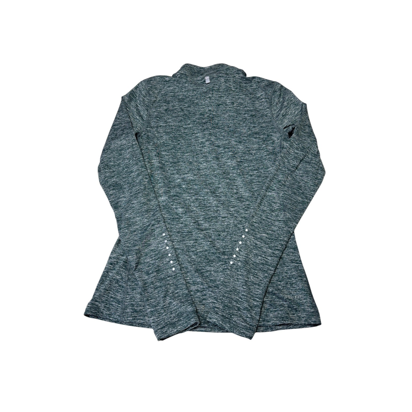 Nike Running Dri-FIT Quarter Zip Pullover Green Space Dye Thumbhole Womens XS