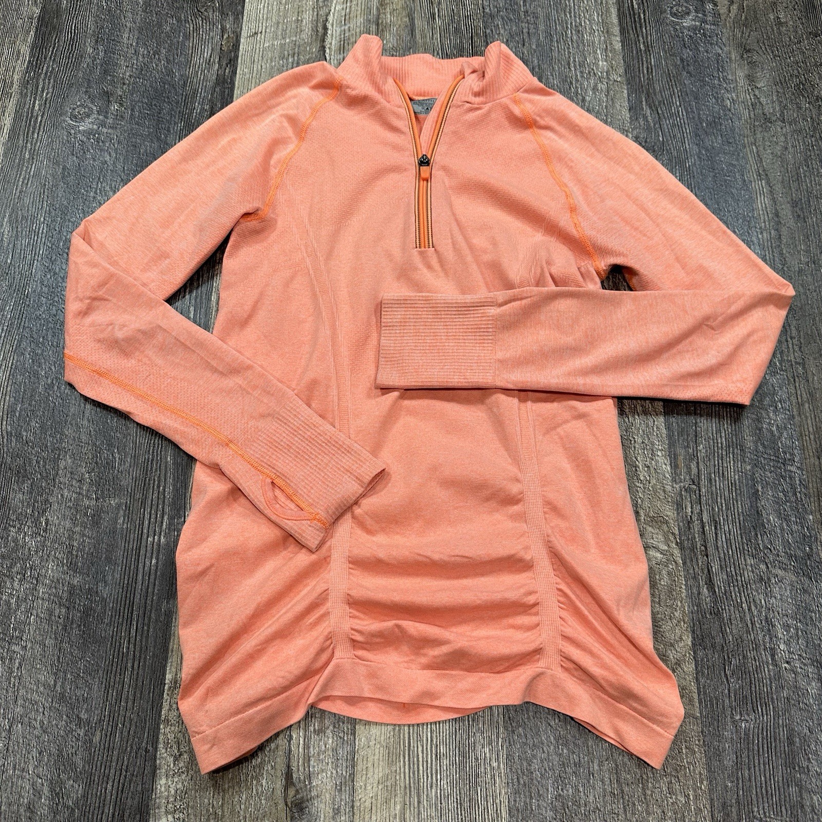 Athleta Fast Track 1/4 Zip Long Sleeve Pullover Top Women’s Small Coral Sizzle