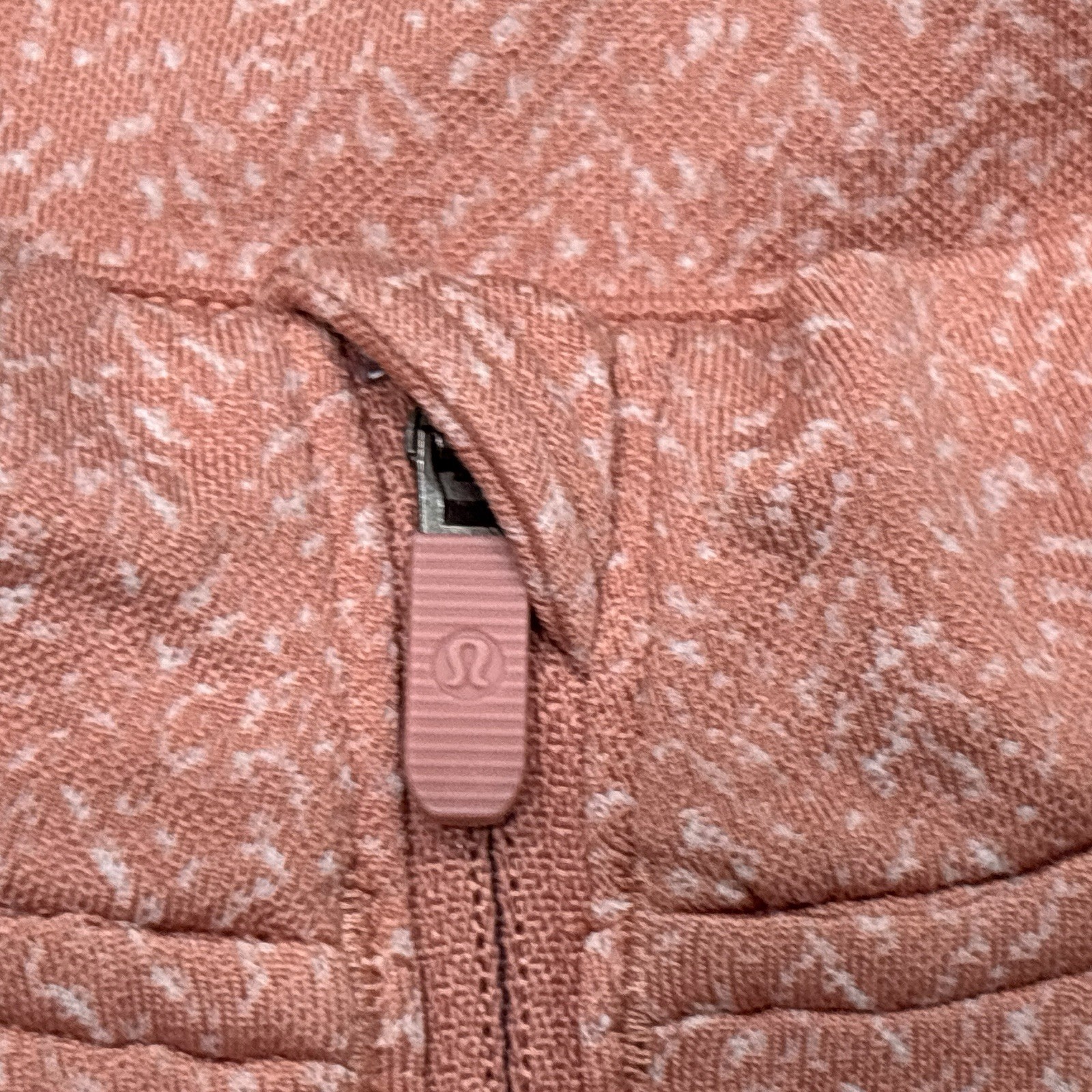 Lululemon Rest Less Cropped Half Zip Top Herringbone Faded Pink Womens 6