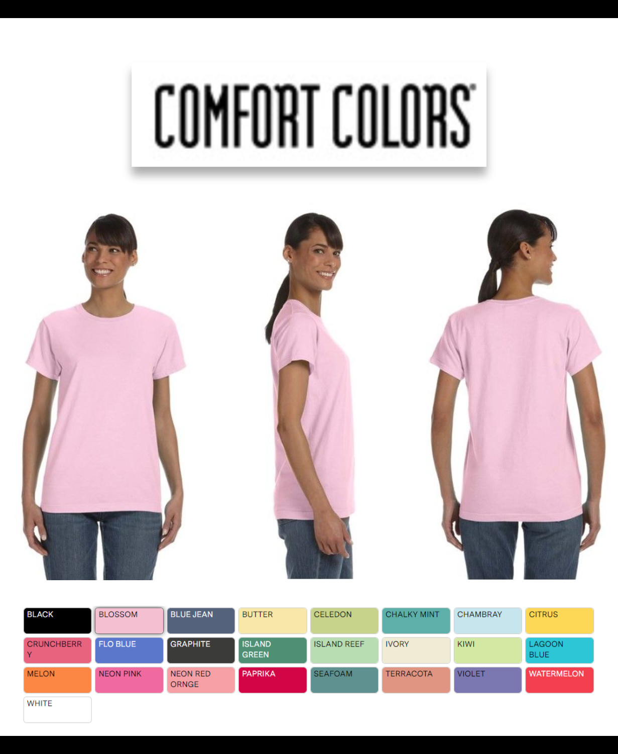 C3333 Comfort Colors Ladies’ Midweight RS T-Shirt