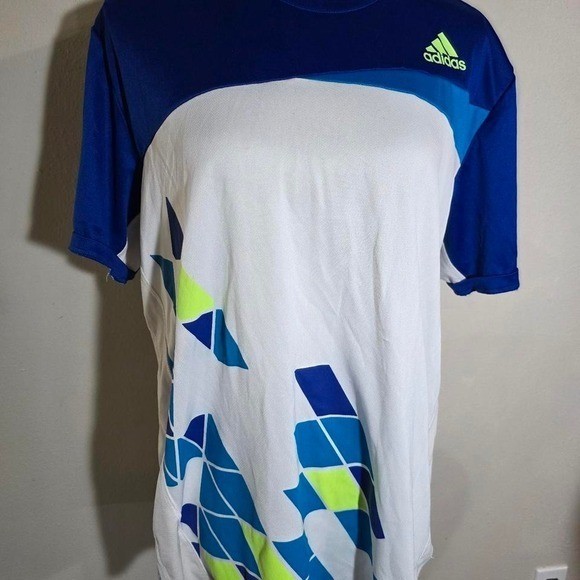 Adidas Climacool Blue White Athletic Shirt Size Large