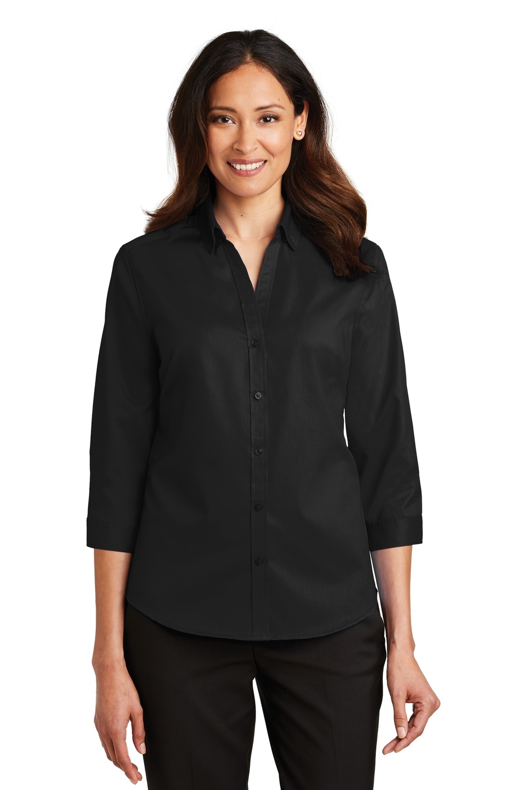 Port Authority Womens 3/4 Sleeve Button Down SuperPro Twill Shirt L665