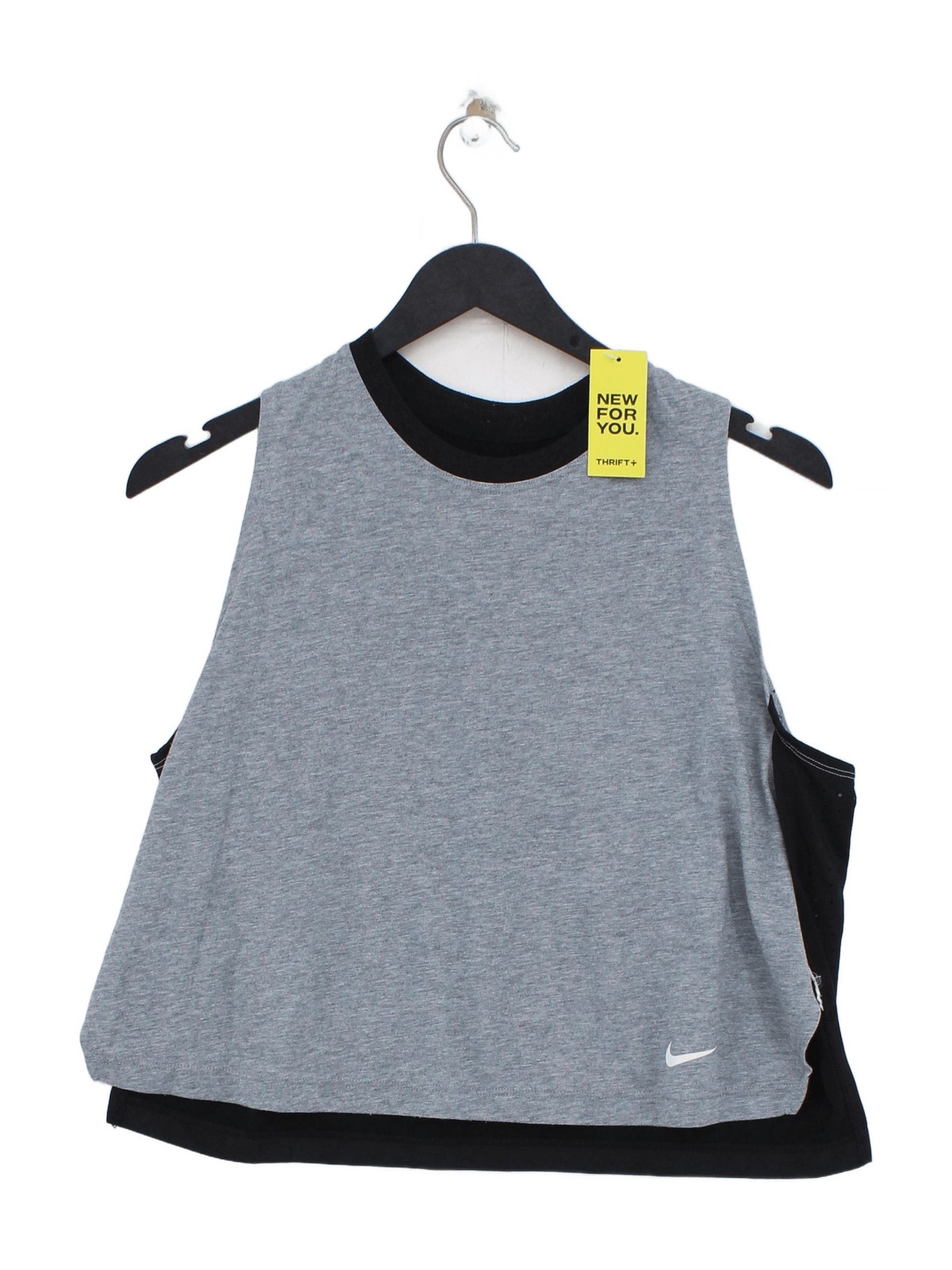 Nike Women’s T-Shirt M Grey Nylon with Polyester, Spandex Sleeveless Basic