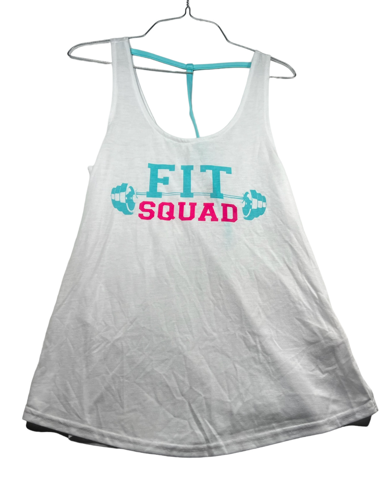 Energie Workout Shirt Juniors size Medium White Sleeveless Open Back Squad New