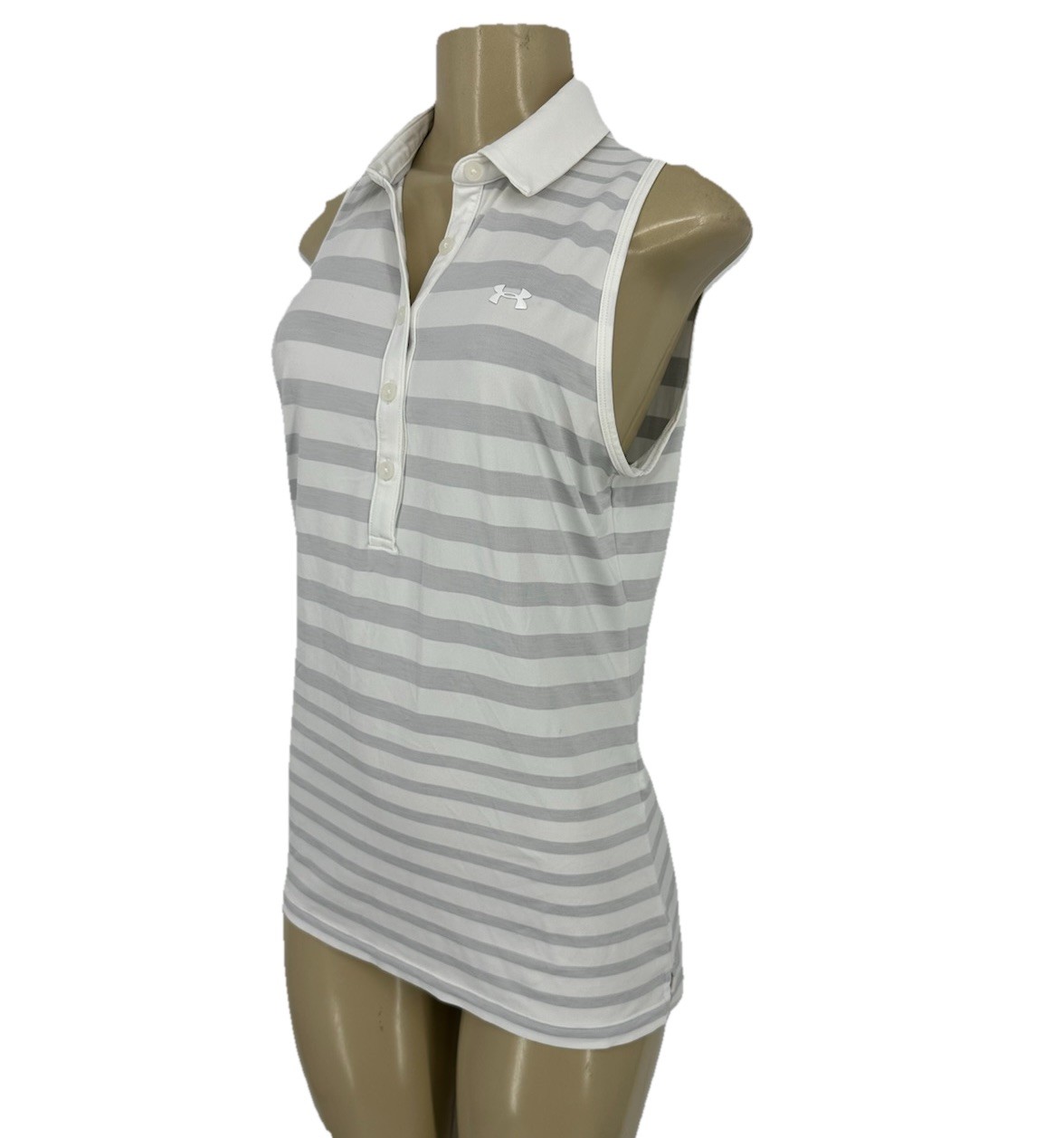Under Armour Medium Women Striped Zinger Novelty Sleeveless Polo T-shirt 44-20