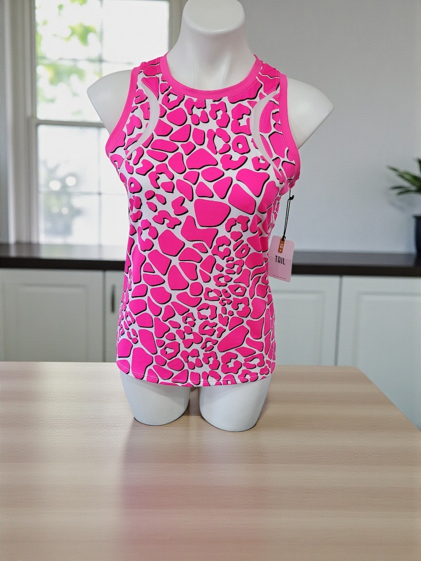 Tail Hot Pink Animal Print Tank Womens Size M. NWT