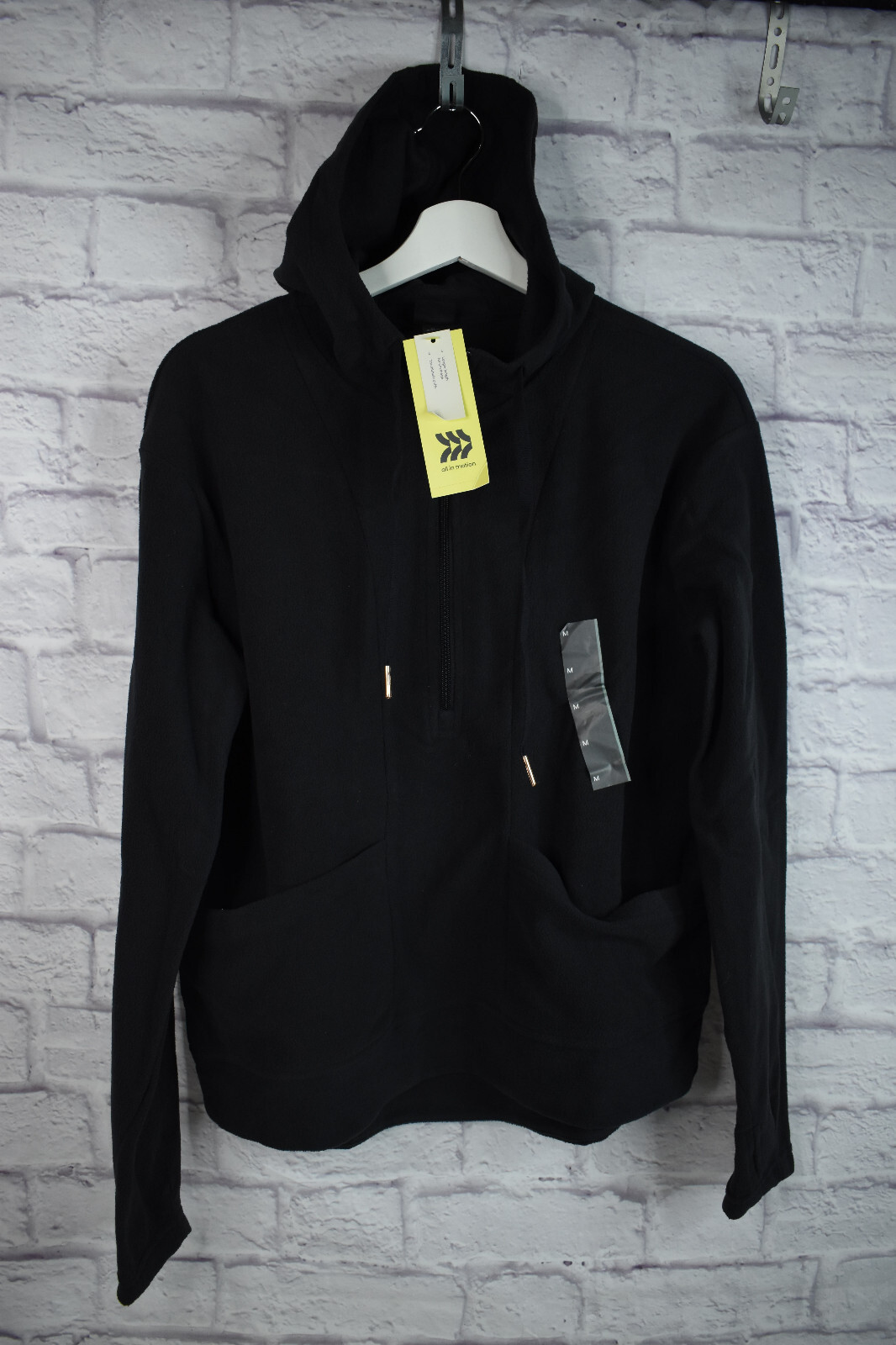 All in Motion Fleece LS 1/2 Zip Shirt – Womens M Black – NEW