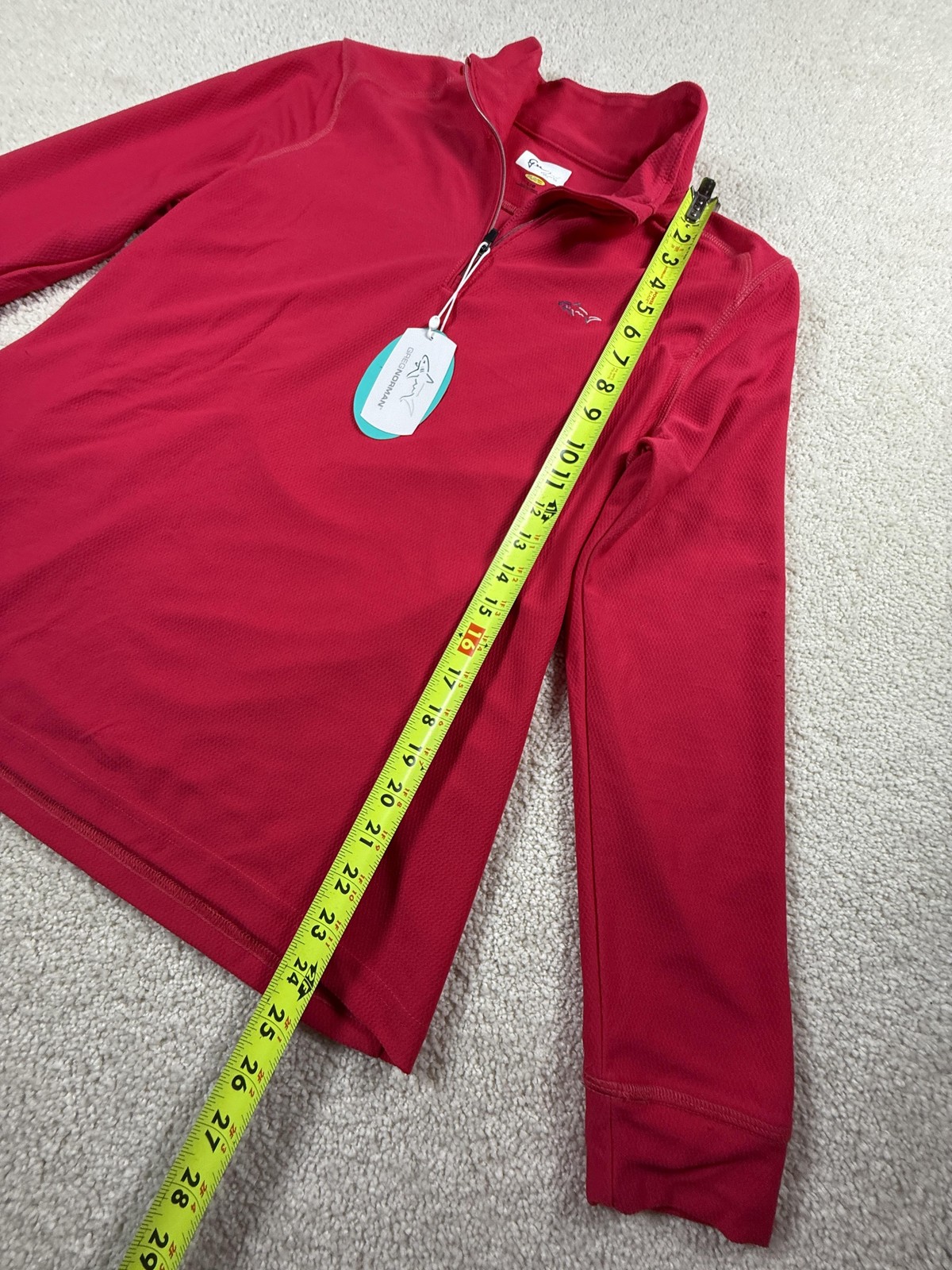 Greg Norman Shirt Womens Large Pink Mock Neck Quarter Zip Play Dry Golf Pullover
