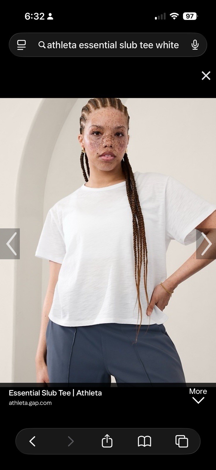 Athleta Essential slub tee- small- white- nwt-