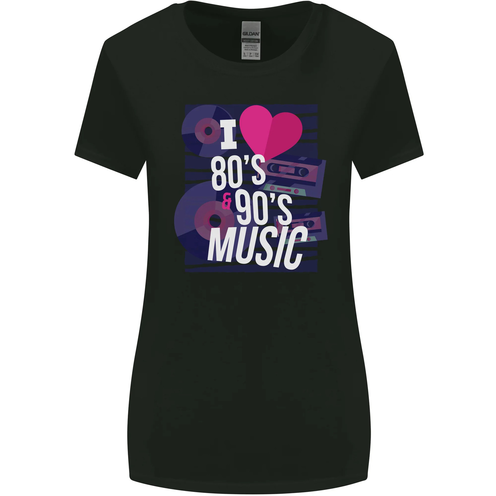 I Love 80s 90s Music Pop Rock Acid House Womens Wider Cut T-Shirt