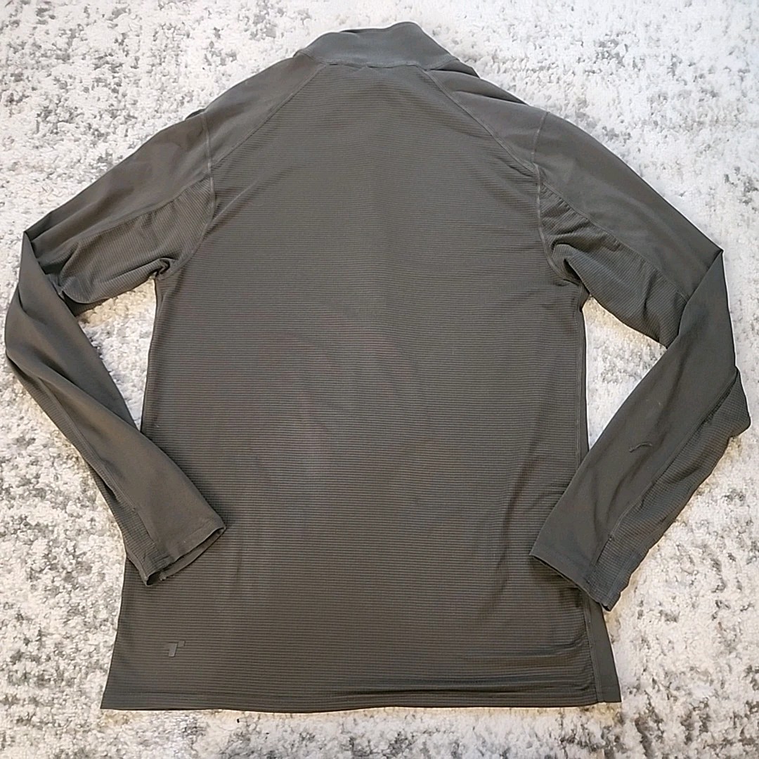 Terramar 1/2 Zip Army Green Performance Shirt Top XL Thumbholes Long Sleeve