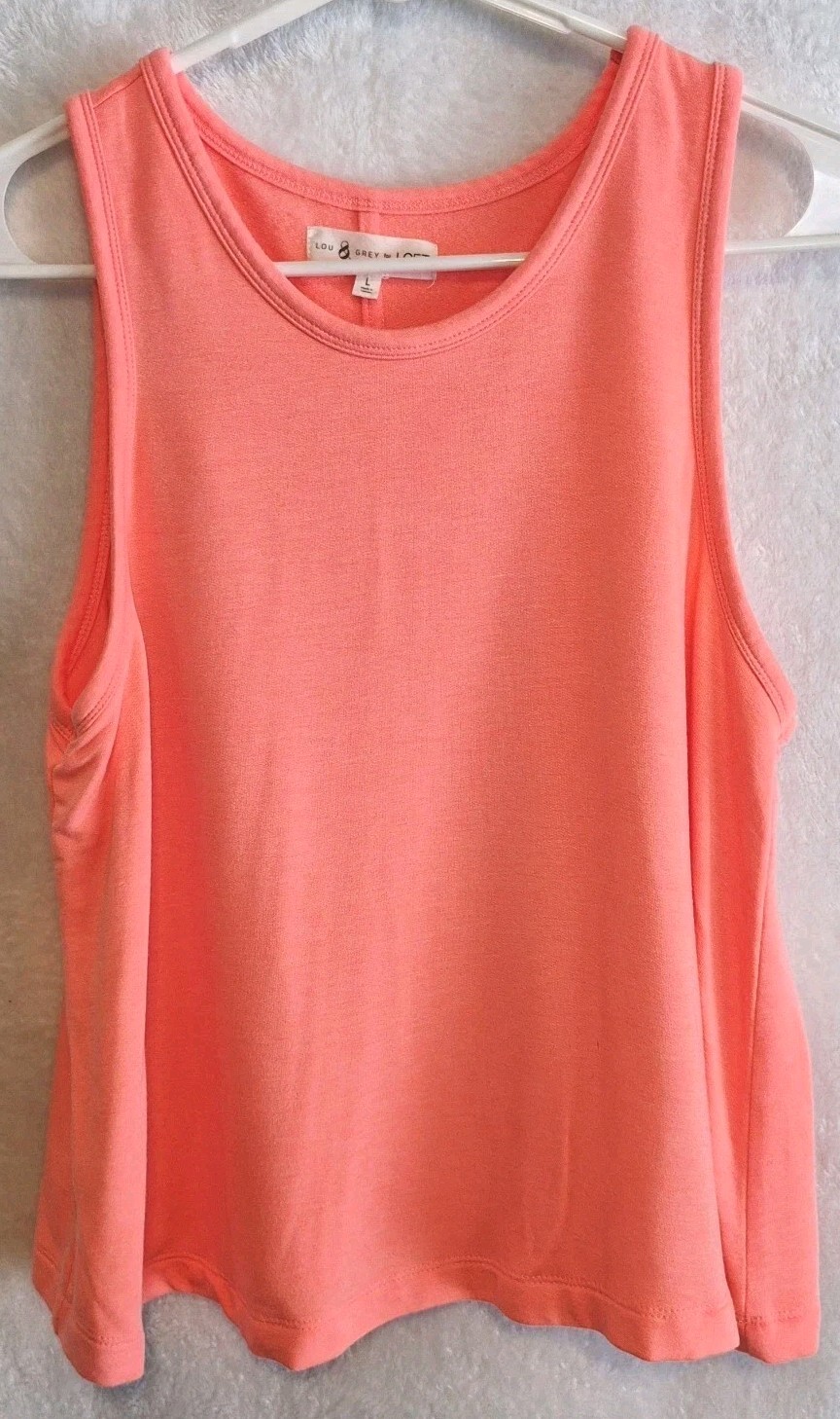 Lou & Grey Women’s Activewear Tank Top Size Large Super Soft Stretch Coral