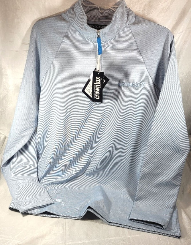 Devon & Jones Crownlux Ladies Micro Stripe Performance Quarter Zip Cosequin – XL